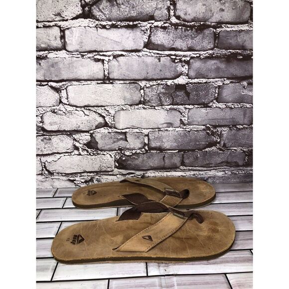 Reef Brown Synthetic Casual Slides Flip Flops Beach Sandals Men’s Sz 13M US/46EU - Picture 1 of 16